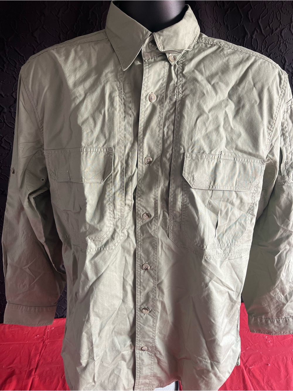 Woolrich Military Field Button-Up Jacket in Sage Green